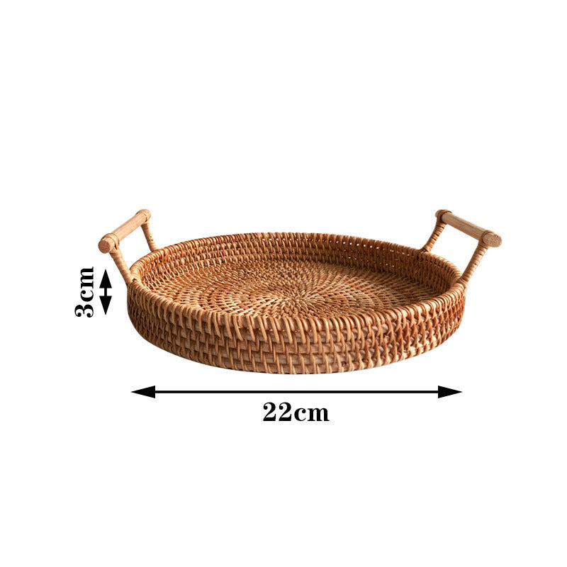 Rattan Home Modern Coffee Table Fruit Tray Snack Storage Box