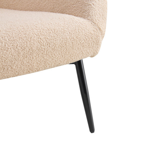 SHERPA COZY Single Sofa Chair – Modern Living Room & Balcony Leisure Seat, Soft Sherpa Fabric, White