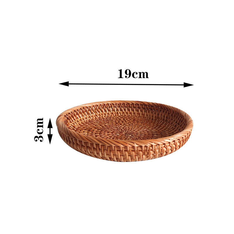 Rattan Home Modern Coffee Table Fruit Tray Snack Storage Box