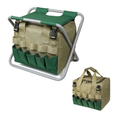 Garden Stool with Tool Tote – Folding, Portable Seat