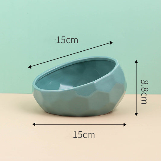CeramiPet Oblique Cat & Dog Bowl – Elevated Ceramic Feeding Bowl with Optional Rack - Tavira Store | A Luxario Labs Ltd Brand.