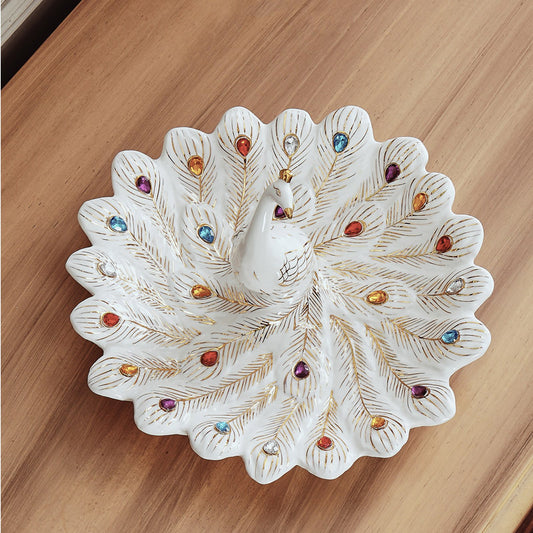 Regalia Home – Plate Peacock Creative Ceramic European Style Decoration Fruit Plate - Tavira Store | A Luxario Labs Ltd Brand.