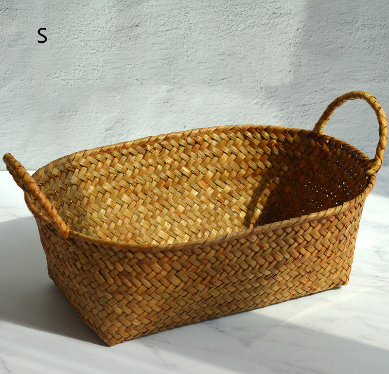 MarinaNest – Seagrass Woven Top Table Basket - Tavira Store | A Luxario Labs Ltd Brand.