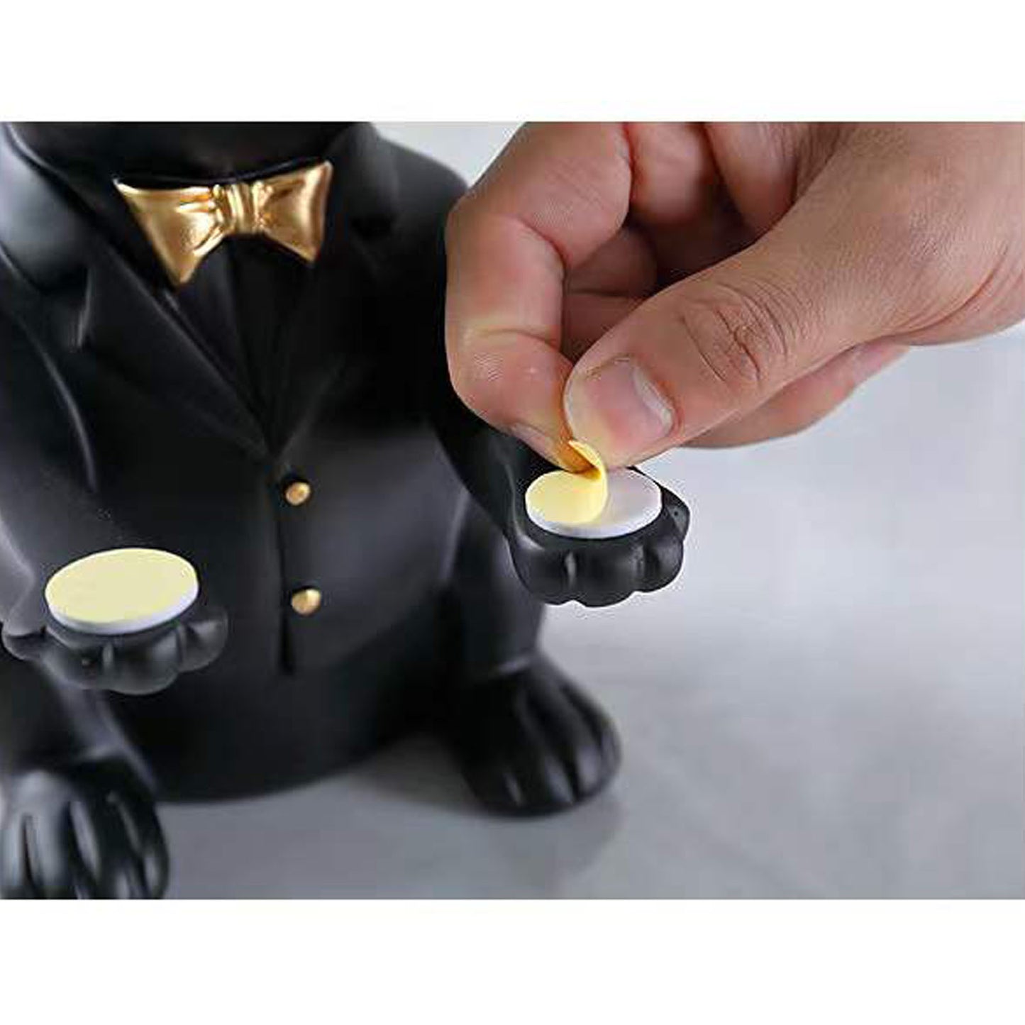 French Bulldog Statue with Tray – Cute Dog Sculpture, Home Decoration & Coin Bank, Black or Brown