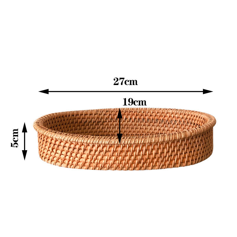 Rattan Home Modern Coffee Table Fruit Tray Snack Storage Box