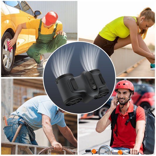 Portable Rechargeable Waist Fan – Ultra Quiet Wearable Handheld Electric Air Cooler - Tavira Store | A Luxario Labs Ltd Brand.