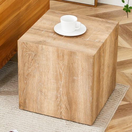 Woodform Square Coffee Table – Modern MDF Light Wood Texture, Minimalist Design, Ready-to-Use