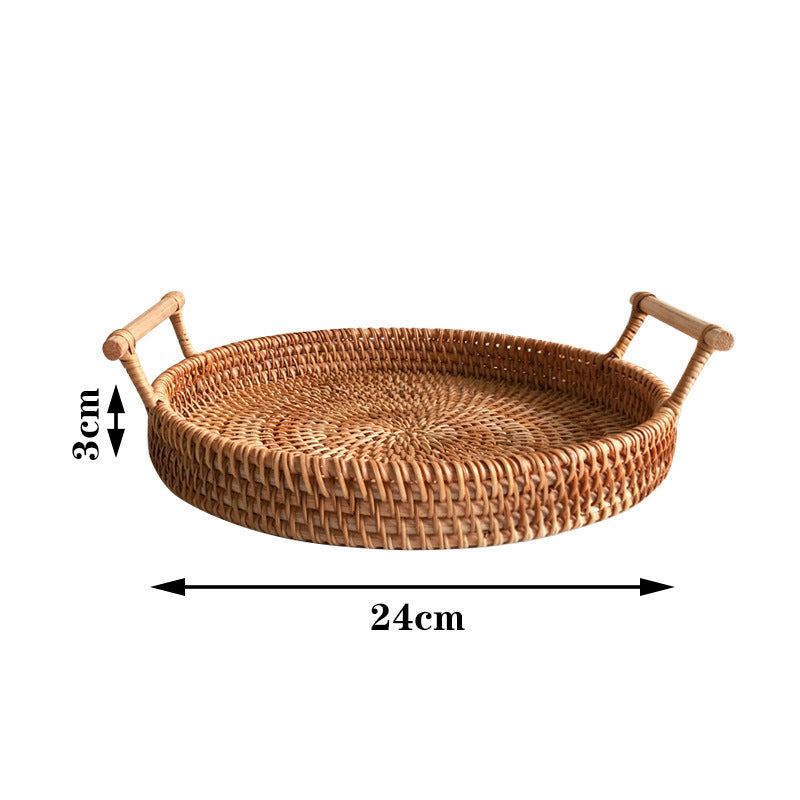 Rattan Home Modern Coffee Table Fruit Tray Snack Storage Box