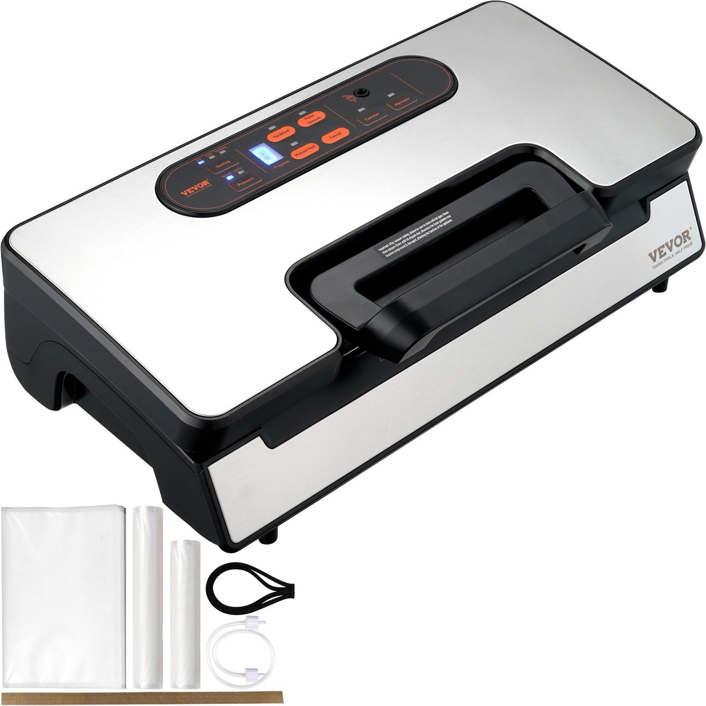 Vevor Vacuum Sealer Machine – Powerful Dual Pump, Dry & Moist Food Storage, Automatic & Manual Air Sealing with Cutter & Bags