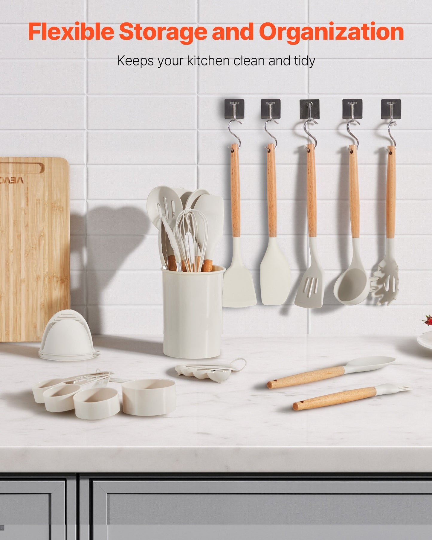 EliteChef 34 PCS Premium Silicone Kitchen Utensils Set – Heat Resistant Non-Stick Cooking Tools with Spatulas & Spoons