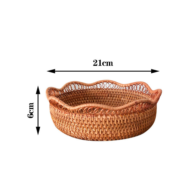 Rattan Home Modern Coffee Table Fruit Tray Snack Storage Box