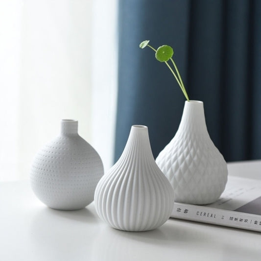 NordicBloom Modern Home Accessories Flower Arrangements – Nordic Ceramic Countertop Vases.