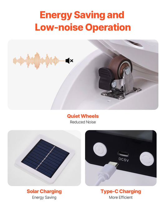 PawBalance VEVOR RK38 Cat Exercise Wheel with Pedometer 40.8 White Solar-Powered Cat Treadmill for Pet Health & Fitness - Tavira Store | A Luxario Labs Ltd Brand.