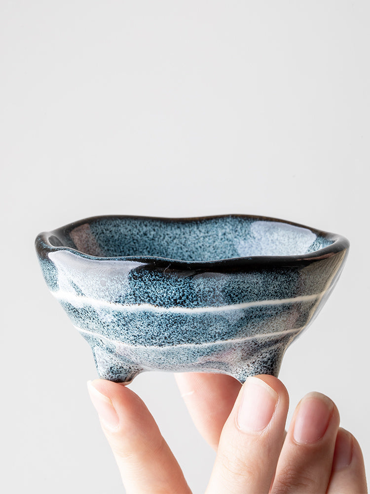 Porcevera Dish – Retro Porcelain Seasoning Dish with Colored Glaze Finish