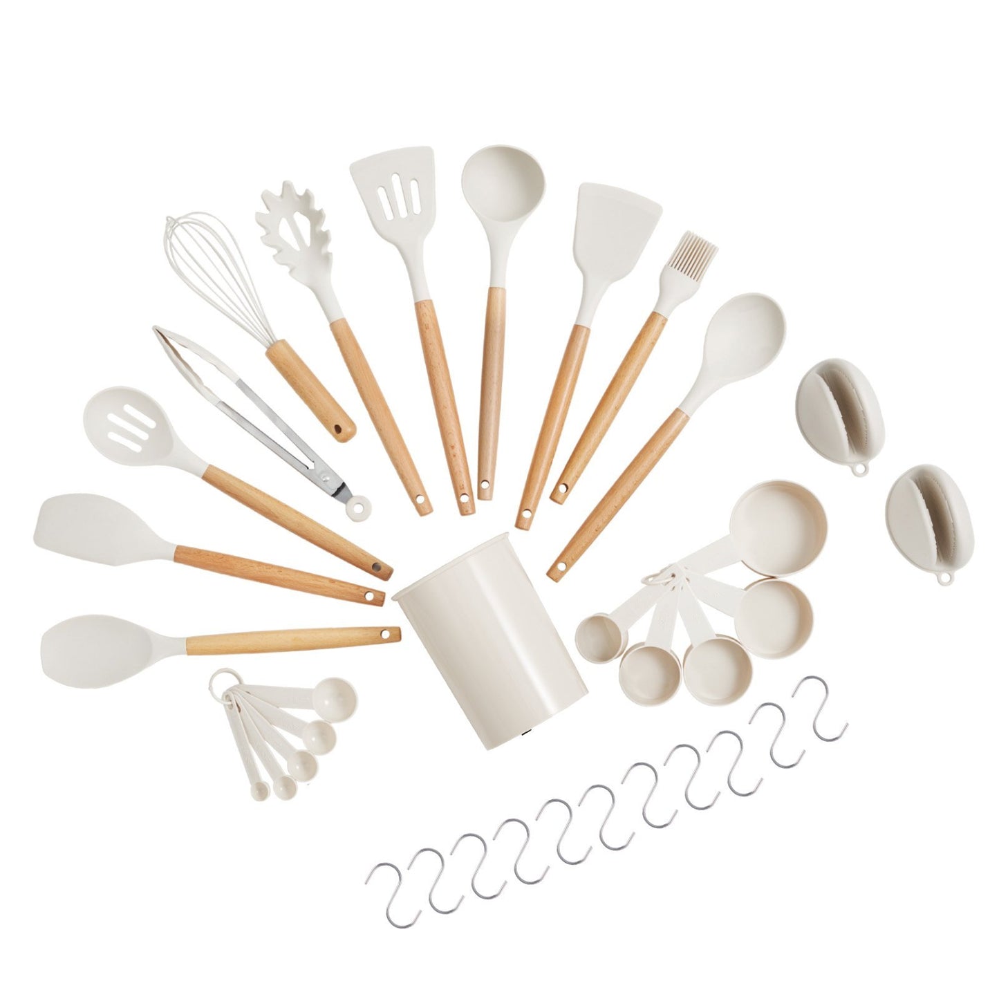 EliteChef 34 PCS Premium Silicone Kitchen Utensils Set – Heat Resistant Non-Stick Cooking Tools with Spatulas & Spoons