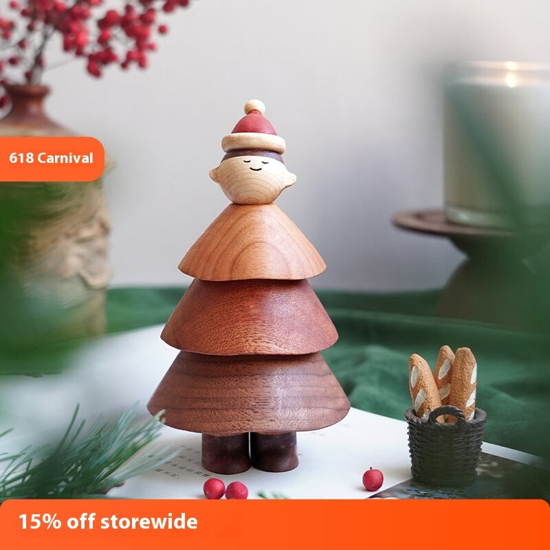 Eterna Wooden Cute Healing Ornament – Half-Handmade Desktop Decoration