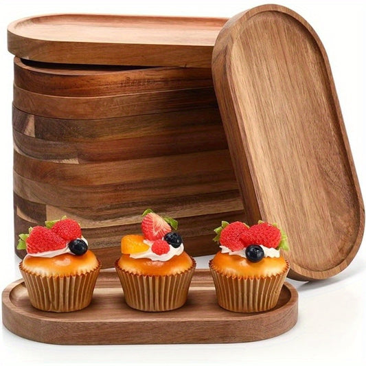 HinataHome LDQ Elegant Wooden Serving Tray – 2pcs Japanese Style Set - Tavira Store | A Luxario Labs Ltd Brand.