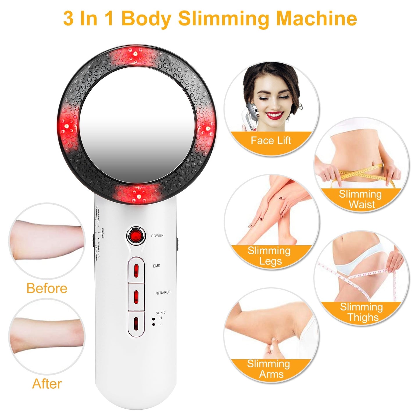 5 Mode Ultrasonic Body Shaping Device – EMS Infrared Massager for Slimming, Skin Care & Pain Relief