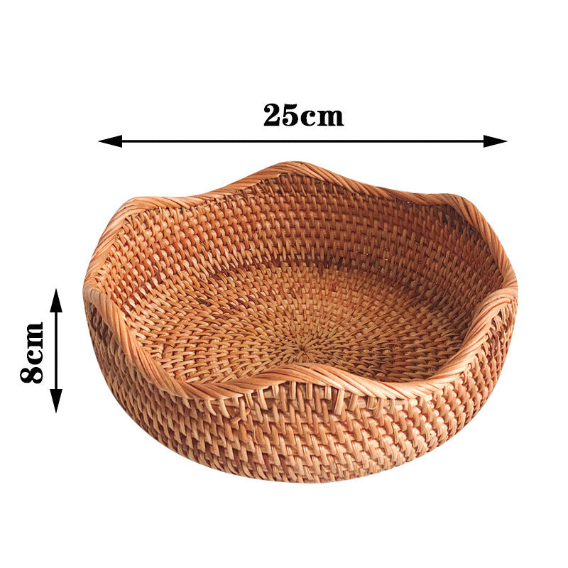 Rattan Home Modern Coffee Table Fruit Tray Snack Storage Box