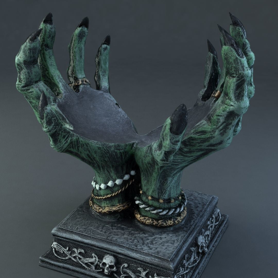 MystiCraft Resin Witch Hand Ornament – Unique Globe & Storage Decorative Sculpture