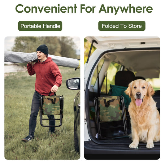 HarborPeak Foldable Fishing Chair with Backrest & Built-In Cooler Bag – Portable Outdoor Camping Seat - Tavira Store | A Luxario Labs Ltd Brand.