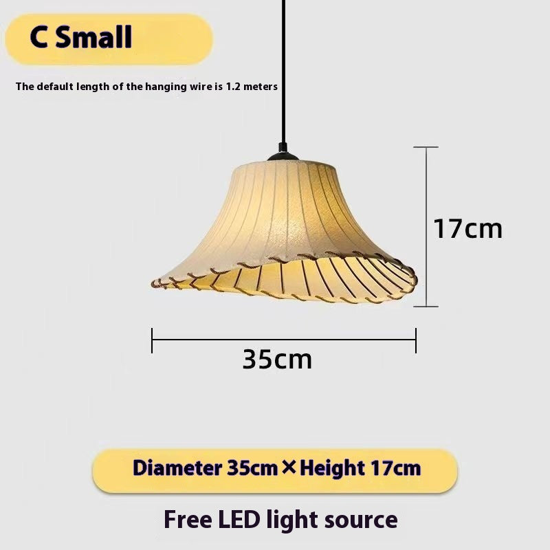 Japanese Lotus Pendant Lamp – Creative Straw Hat Design, Warm Light Ceiling Light for Restaurant, Tea Room & Bedroo.