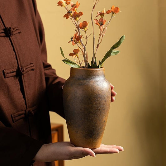 ArdenClay Ceramic Vase – Retro Handmade Hydroponic Flower Decoration - Tavira Store | A Luxario Labs Ltd Brand.
