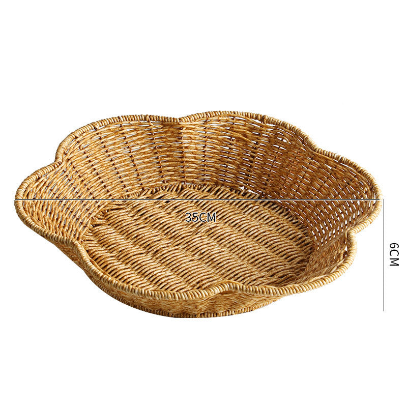 Marvella Rattan-Like Luxury Fruit & Candy Tray – Handwoven Flower-Shaped Snack Basket - Tavira Store | A Luxario Labs Ltd Brand.