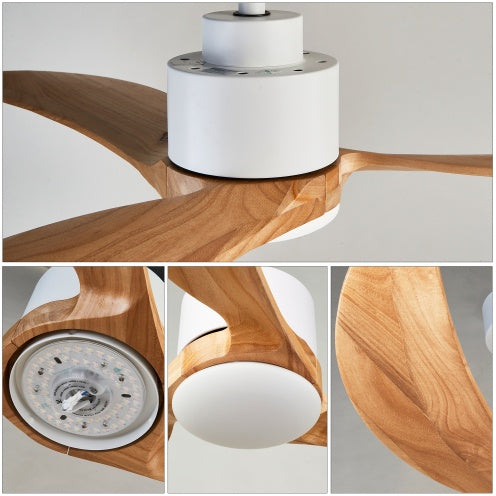 BreezeHome 52" Ceiling Fan with Dimmable LED Light & Remote Control