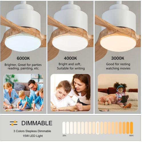 BreezeHome 52" Ceiling Fan with Dimmable LED Light & Remote Control