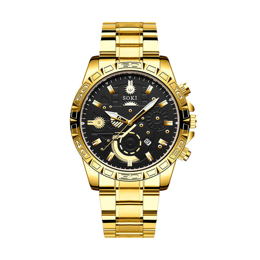 Kronos Sokı Unisex Steel Belt Business Calendar Quartz Watch Suit - Tavira Store | A Luxario Labs Ltd Brand.