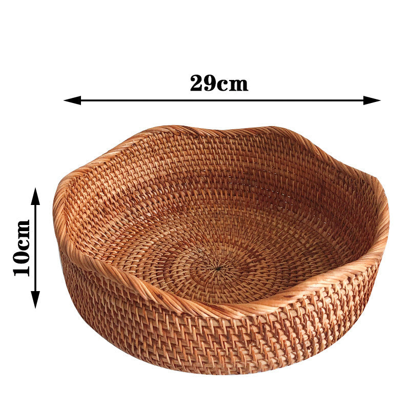 Rattan Home Modern Coffee Table Fruit Tray Snack Storage Box