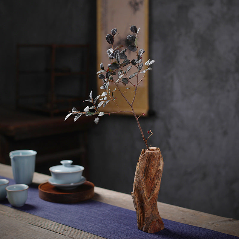 Flower Arrangement With Dead Wood Landscape Ornaments – Solid Wood Small Vase