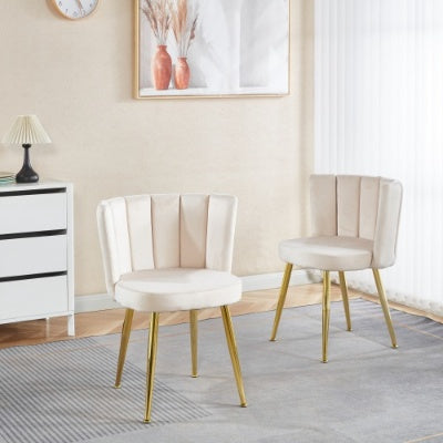 Velouria W234 Luxury Modern Dining Chair (Set of 2) with Golden Metal Legs - Tavira Store | A Luxario Labs Ltd Brand.