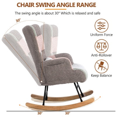 Solid Wood Fabric Rocking Chair