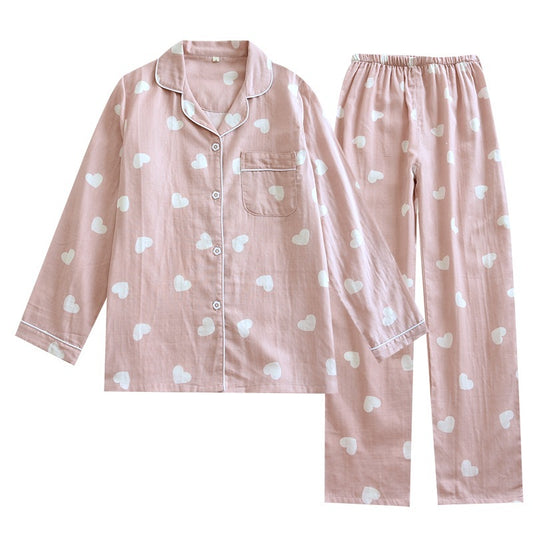 Spring And Summer Thin Double-layer Cotton Gauze Pajamas Women's Long Sleeve - Tavira Store | A Luxario Labs Ltd Brand.