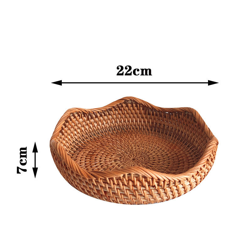 Rattan Home Modern Coffee Table Fruit Tray Snack Storage Box