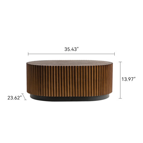 Handcraft Round Nesting Coffee Table Set Of 2, - Chic Wave Stripe
