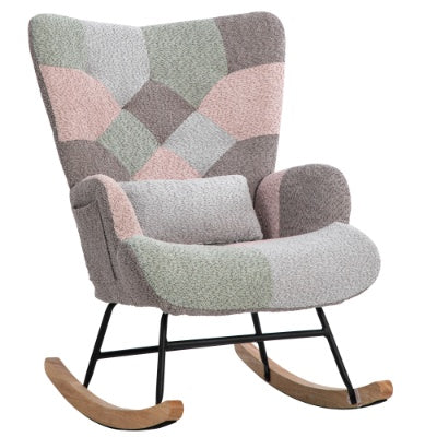 Solid Wood Fabric Rocking Chair