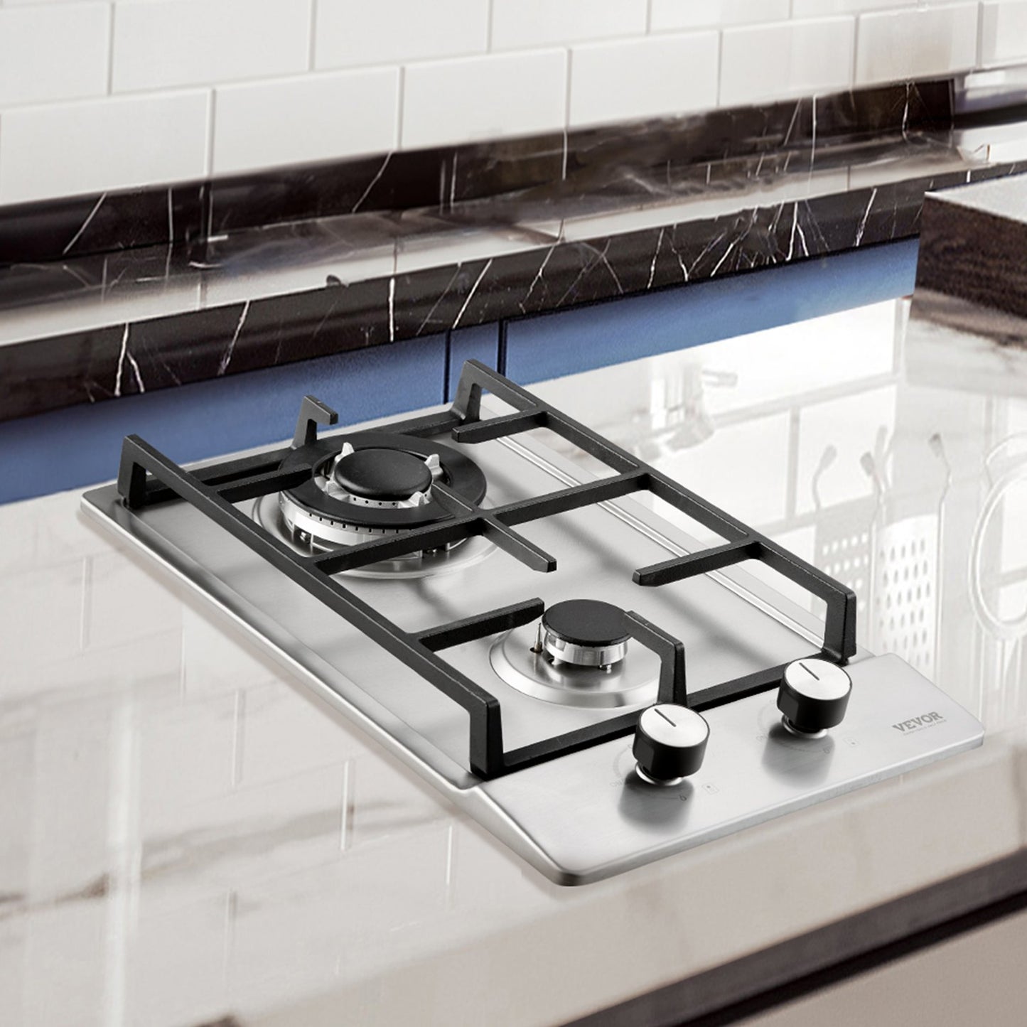 Vevor Dual Fuel Gas Hob – 2 Burners, Thermocouple Protection, High-Power 12250BTU