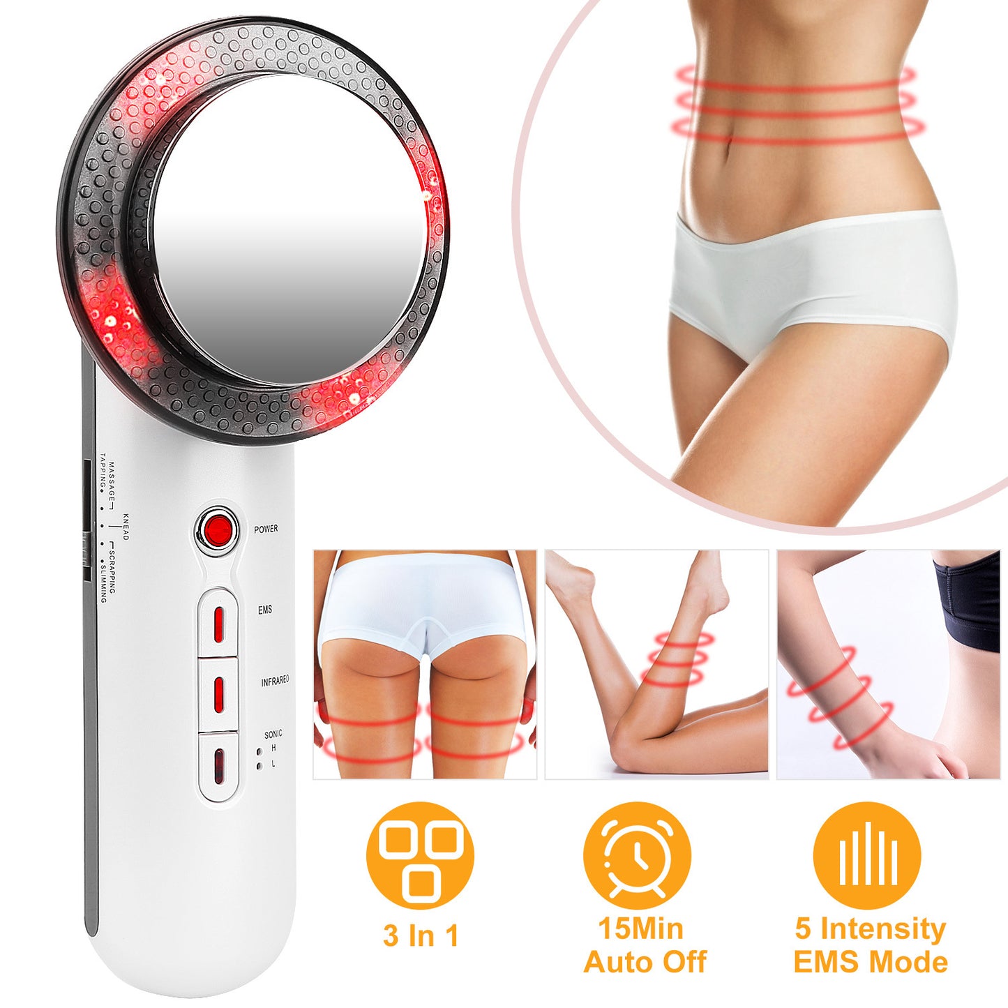 5 Mode Ultrasonic Body Shaping Device – EMS Infrared Massager for Slimming, Skin Care & Pain Relief