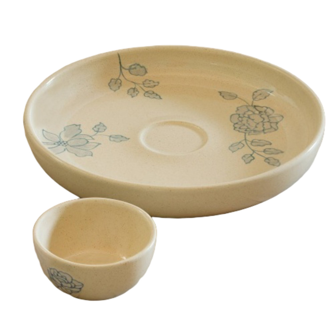 Ceraviso Serve – Handcrafted Ceramic Chip and Dip Bowl Set of 2