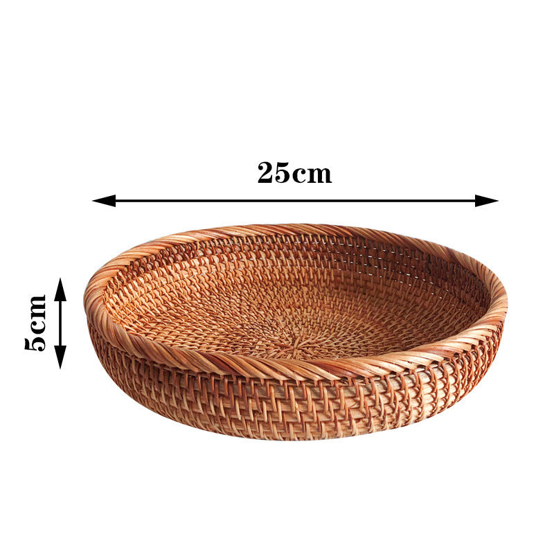 Rattan Home Modern Coffee Table Fruit Tray Snack Storage Box