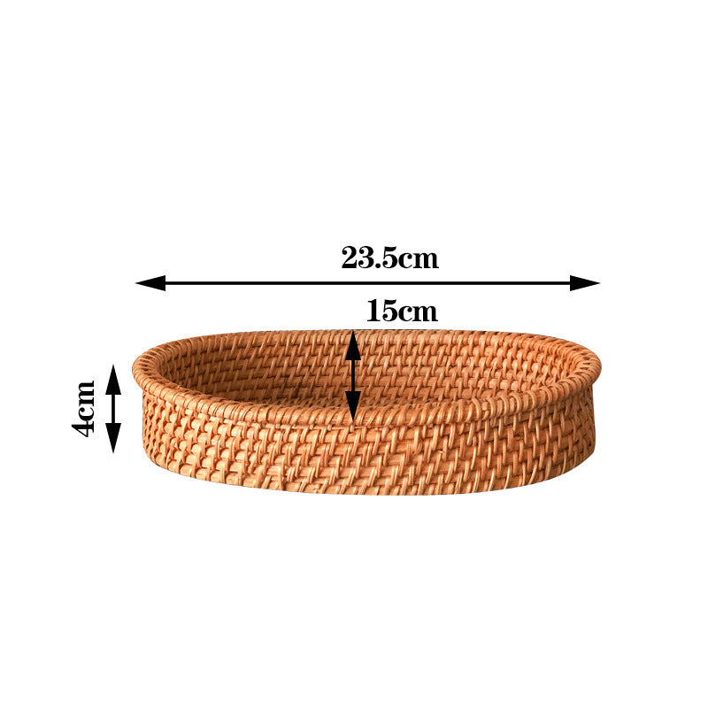 Rattan Home Modern Coffee Table Fruit Tray Snack Storage Box