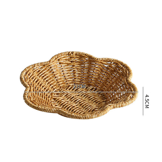 Marvella Rattan-Like Luxury Fruit & Candy Tray – Handwoven Flower-Shaped Snack Basket - Tavira Store | A Luxario Labs Ltd Brand.