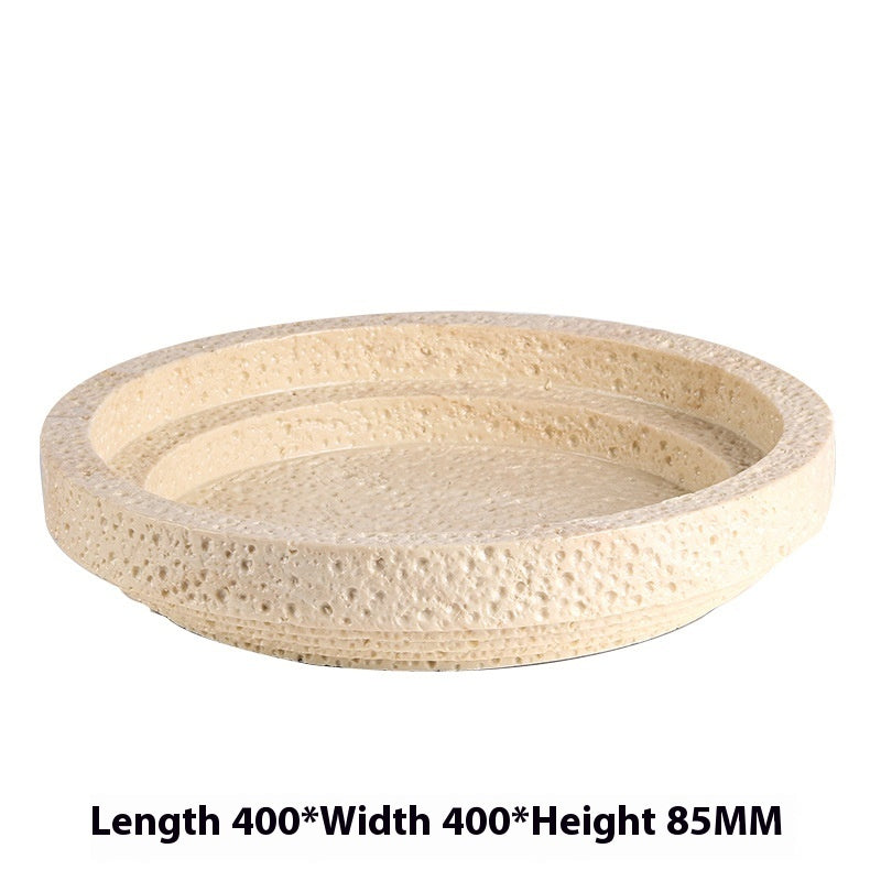 GeoStone Imitation Yellow Cave Stone Geometric Tray – Synthetic Resin Decorative Plate for Dining Table & Hallway - Tavira Store | A Luxario Labs Ltd Brand.