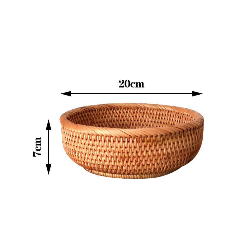 Rattan Home Modern Coffee Table Fruit Tray Snack Storage Box