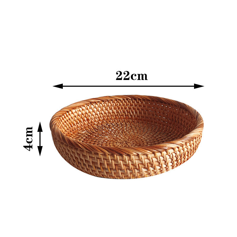 Rattan Home Modern Coffee Table Fruit Tray Snack Storage Box