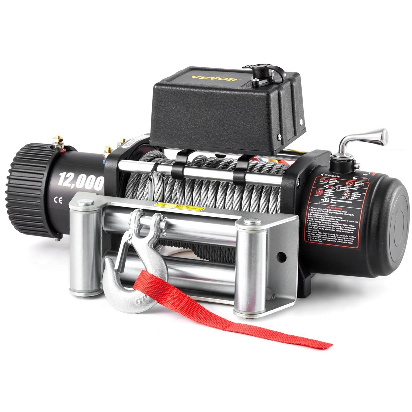 Truck Winch 12000lbs Electric Winch 85ft 26m Steel Cable 12V Remote Control