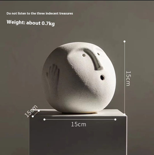 Liora Sanbao Resin Collection – Luxury Modern Table Ornaments with Three Wise Figures & Expression Boxes - Tavira Store | A Luxario Labs Ltd Brand.